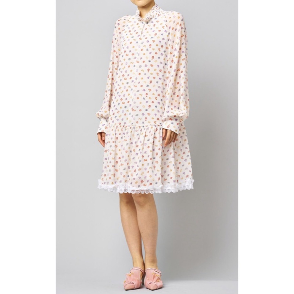 SEE BY CHLOÉ Lace-trimmed floral-print georgette dress